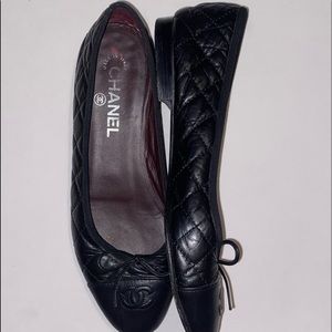 CHANELClassic Black / Black Ballet Flats 39 Authentic